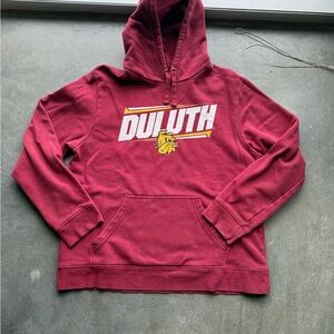 UMN Duluth Red Hooded Pullover Sweatshirt